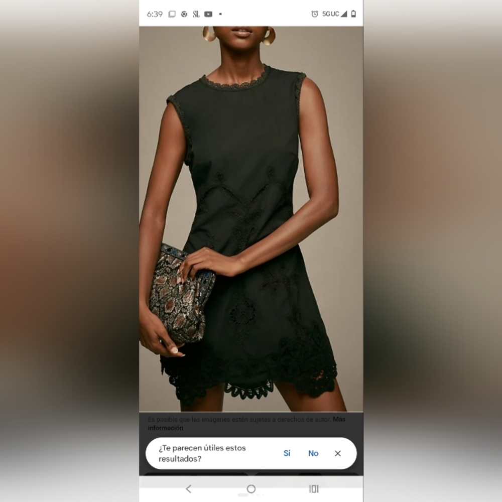 Anthropologie Black Embroidered Mini Dress